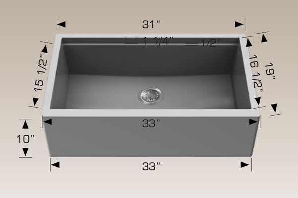 Granite Sinks 33" X 19" X 10" 205133m
