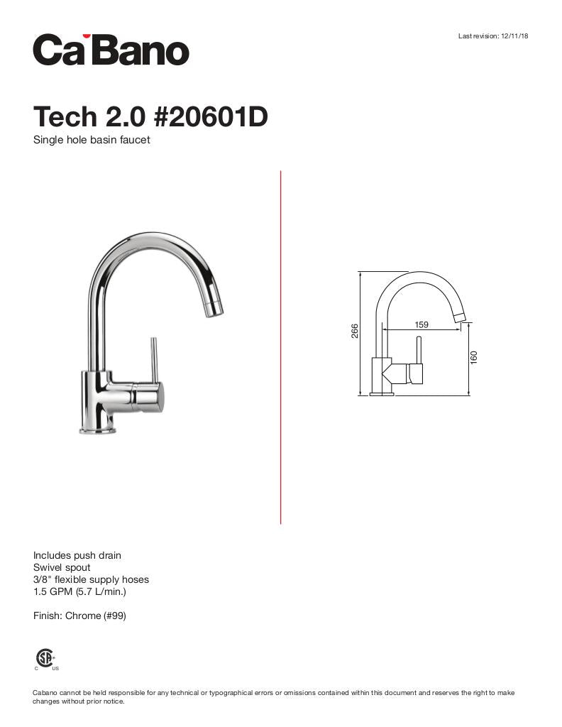 Single hole basin faucet