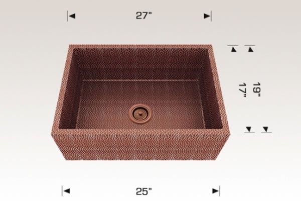 Kitchen Sink 27" X 19 " X 9" Bosco Copper Series #206627