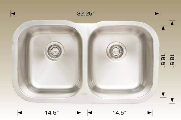 Kitchen Sink 32.25” X 18.5” X 9” Bosco Super Series #207001