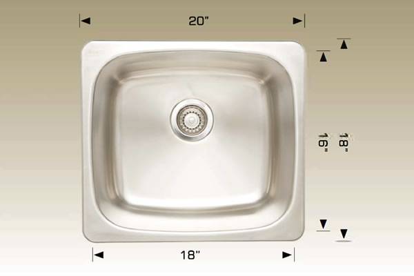 Kitchen Sink 20" X 18" X 10" Bosco Super Series #207004