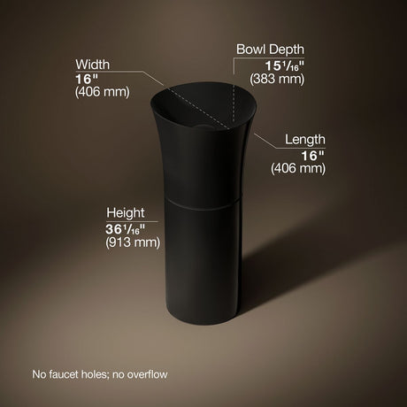 Veil™ 16" pedestal bathroom sink, no overflow