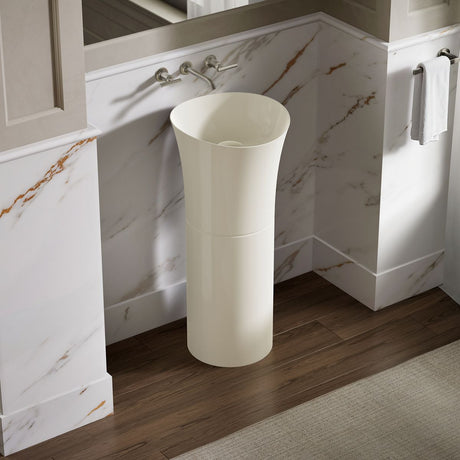 Veil™ 16" pedestal bathroom sink, no overflow