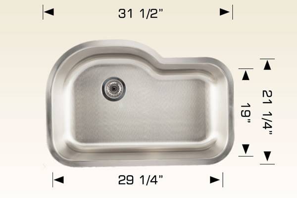 Kitchen Sink 31 1/2" X 21 1/4 " X 9" Bosco Builder Series #207025