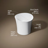 Veil™ 16" round vessel bathroom sink or pedestal sink basin, no overflow