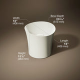 Veil™ 16" round vessel bathroom sink or pedestal sink basin, no overflow