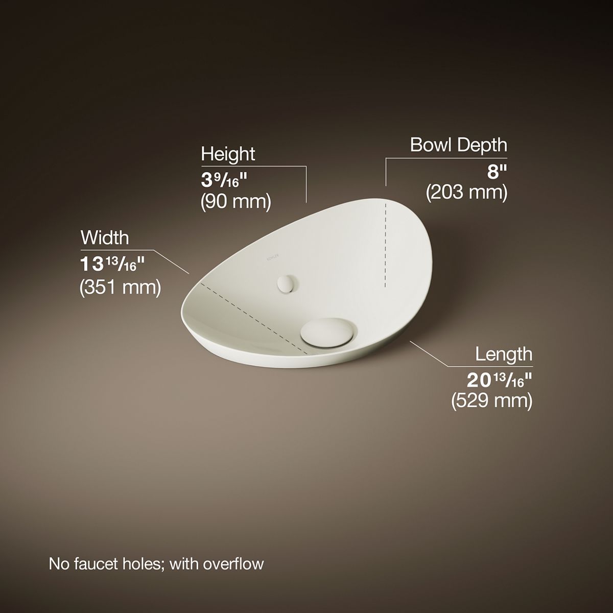 Veil™ 21" oval vessel bathroom sink