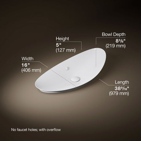 Veil™ 38-1/2" oval vessel bathroom sink