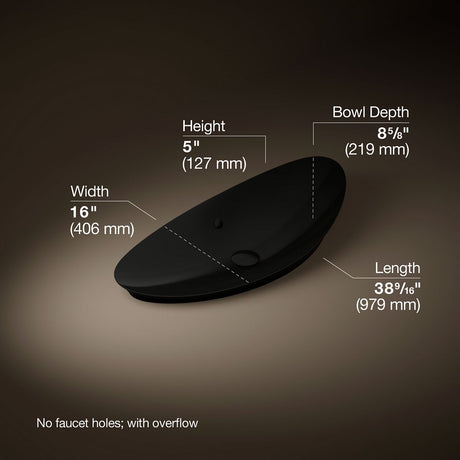 Veil™ 38-1/2" oval vessel bathroom sink