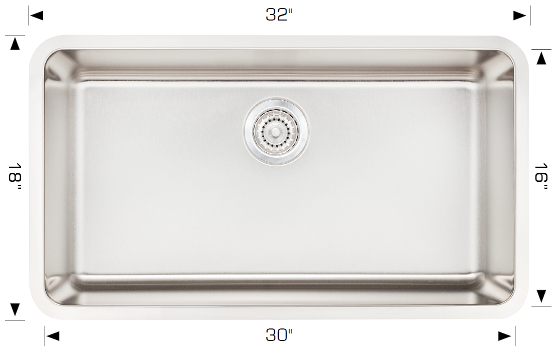 Stainless Steel Sinks 32" X 18" X 9" 207051