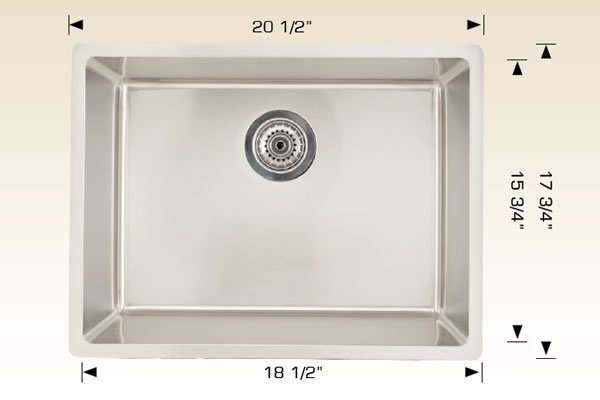Stainless Steel Sinks 20 1/2" X 17 3/4" X 9" 207113