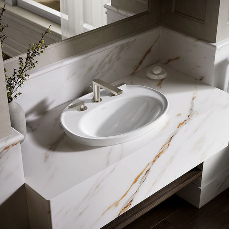 Serif® 22-1/4" oval drop-in bathroom sink