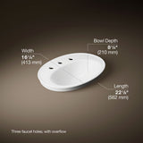 Serif® 22-1/4" oval drop-in bathroom sink