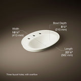 Serif® 22-1/4" oval drop-in bathroom sink