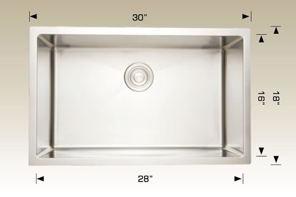 Stainless Steel Sinks 30" X 18" X 9" 208002 Plus
