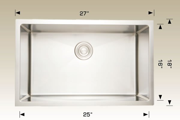 Stainless Steel Sinks 27" X 18" X 10" 208004 Plus
