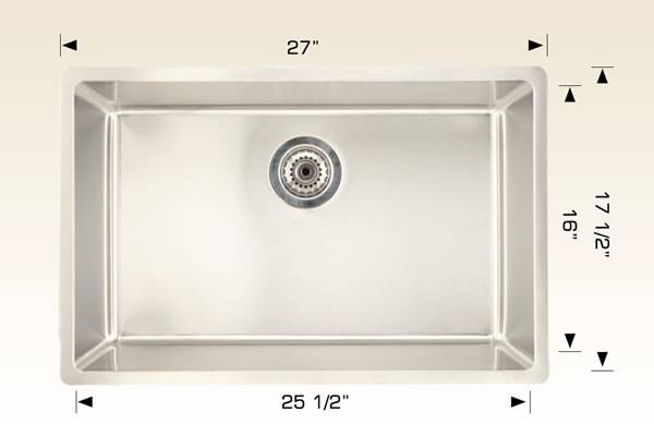 Kitchen Sink 27" X 17 1/2" X 9" Bosco Builder Series #208015