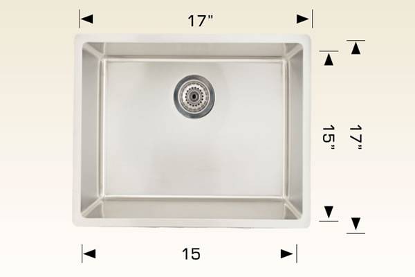 Kitchen Sink 17" X 17" X 8" Bosco Builder Series #208019