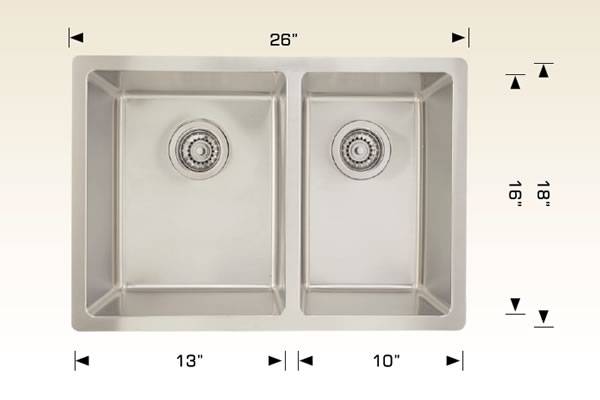 Kitchen Sink 26" X 18" X 8" Bosco Builder Series #208020