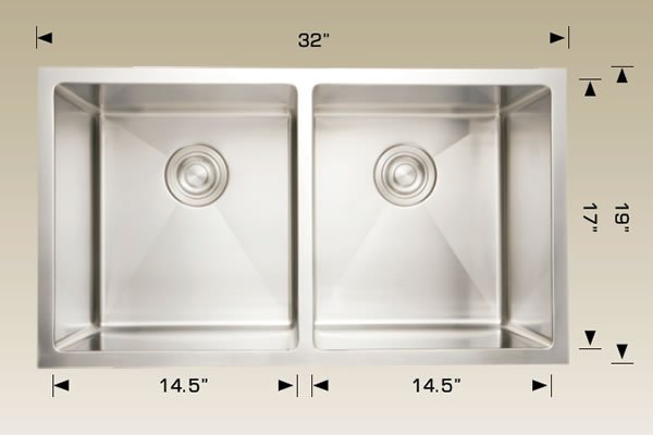 Stainless Steel Sinks 32" X 19" X 9" 208035 Plus