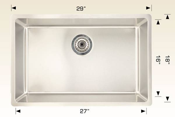 Kitchen Sink 29" X 18" X8" Bosco Builder Series #208039