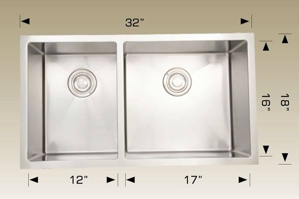 Kitchen Sink 32" X 18" X 10" Bosco Super Series #208042r