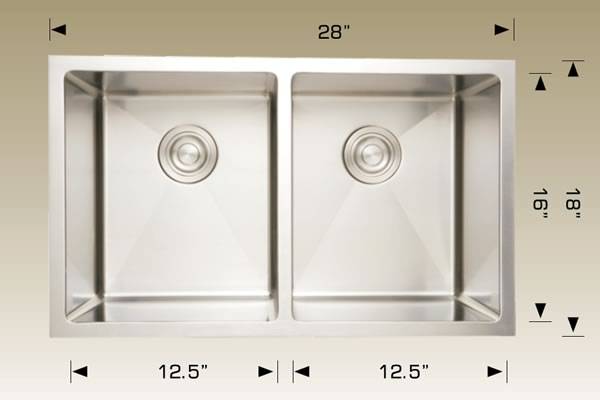 Kitchen Sink 28" X 18" X 9" Bosco Super Series #208047