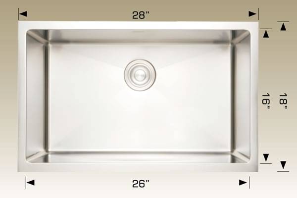 Kitchen Sink 28" X 18" X 9" Bosco Super Series #208048