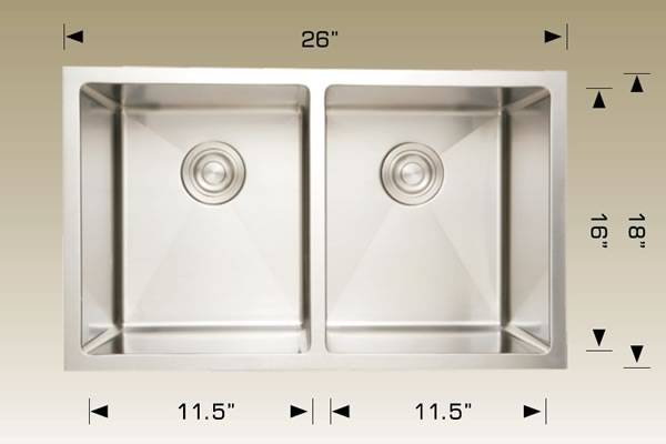 Kitchen Sink 26" X 18" X 8" Bosco Super Series #208049