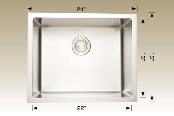 Kitchen Sink 24" X 18" X 9" Bosco Super Series #208051