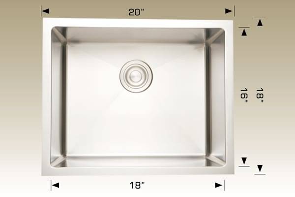Kitchen Sink 20" X 18" X 9" Bosco Super Series #208052