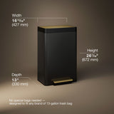 13-gallon stainless steel step trash can