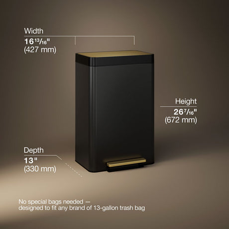 13-gallon stainless steel step trash can