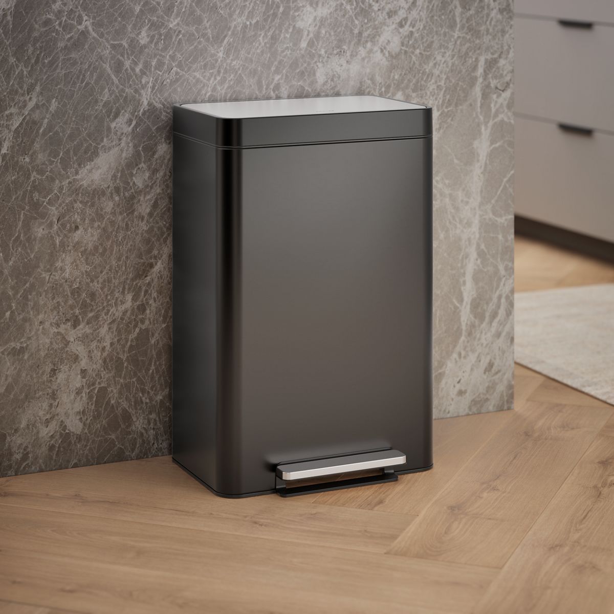 13-gallon stainless steel step trash can