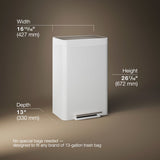 13-gallon stainless steel step trash can