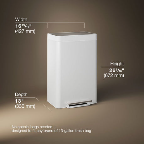 13-gallon stainless steel step trash can