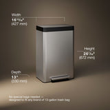 13-gallon stainless steel step trash can