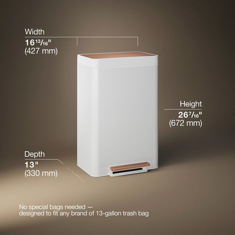 13-gallon stainless steel step trash can