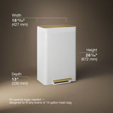 13-gallon stainless steel step trash can