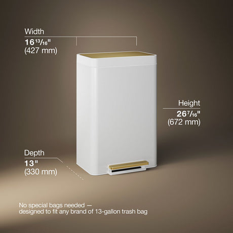 13-gallon stainless steel step trash can