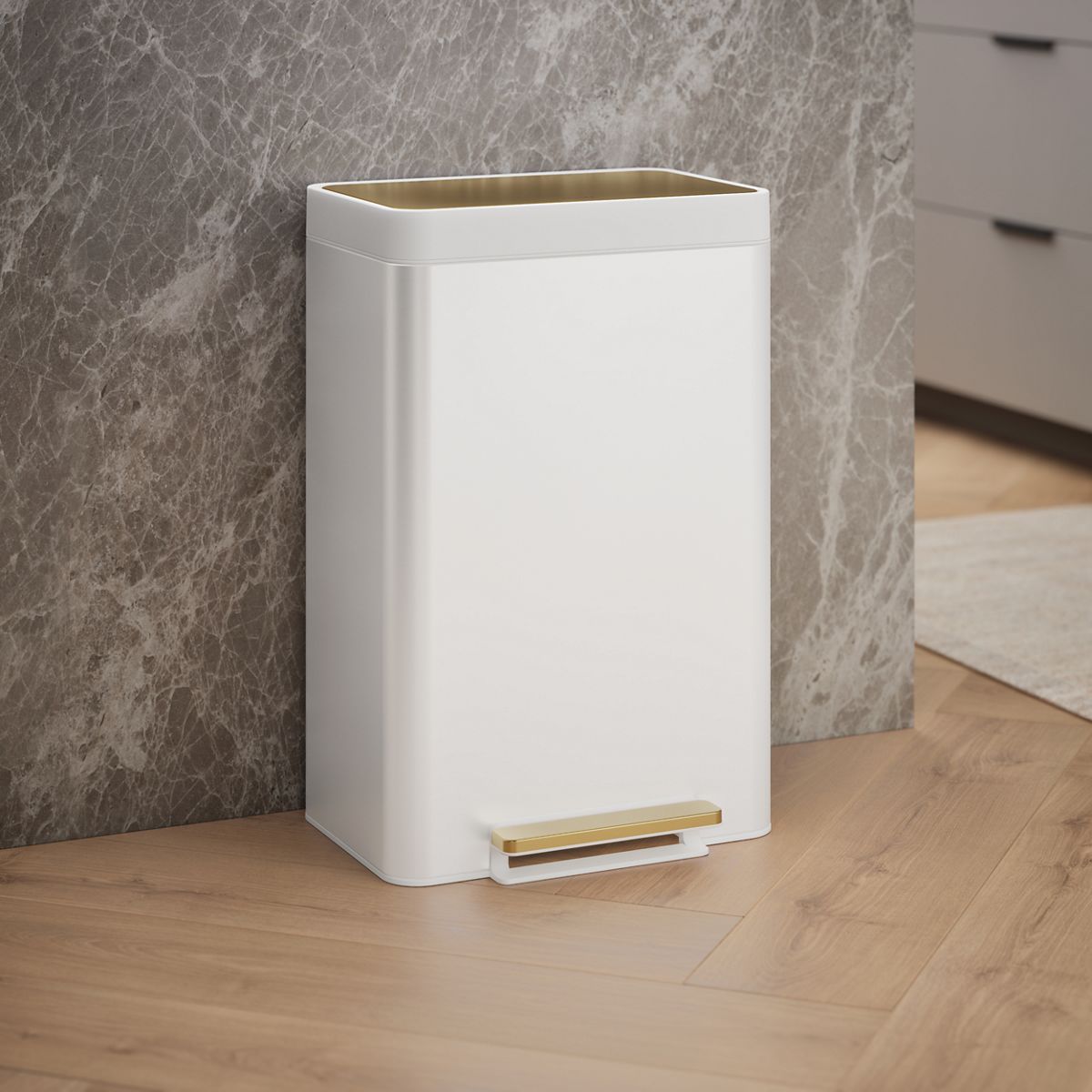 13-gallon stainless steel step trash can