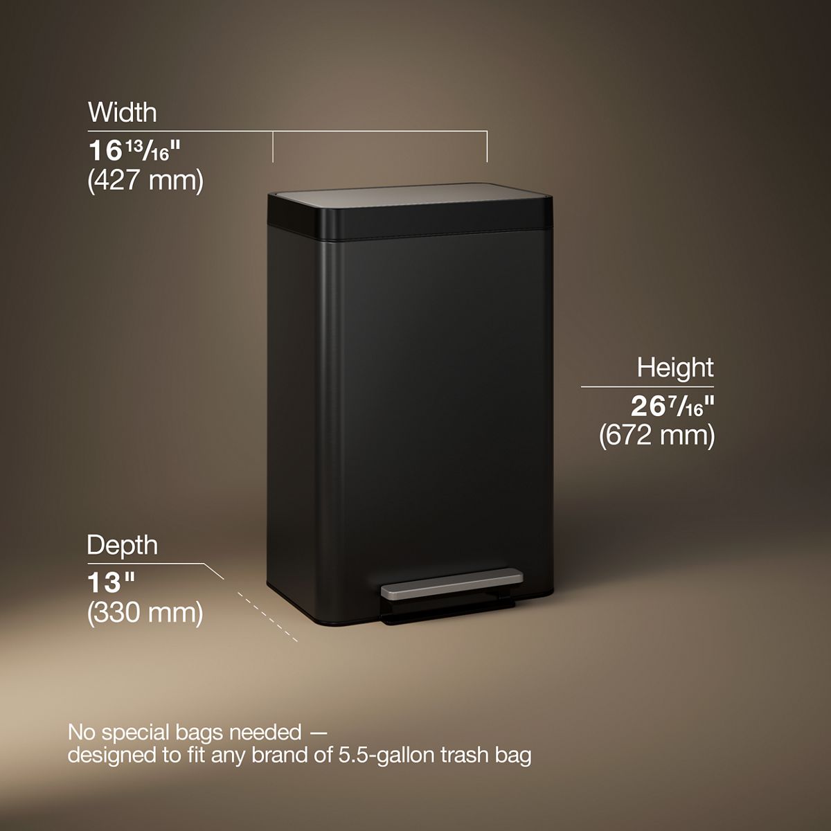 Dual-compartment step trash can
