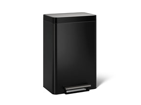 Dual-compartment step trash can