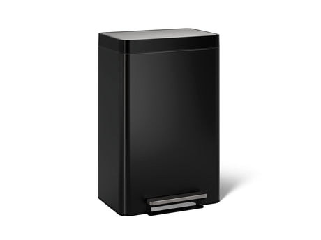 Dual-compartment step trash can