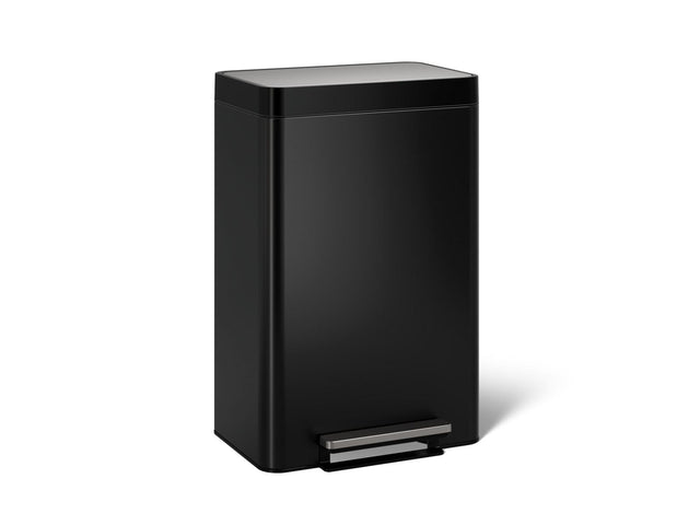 Dual-compartment step trash can