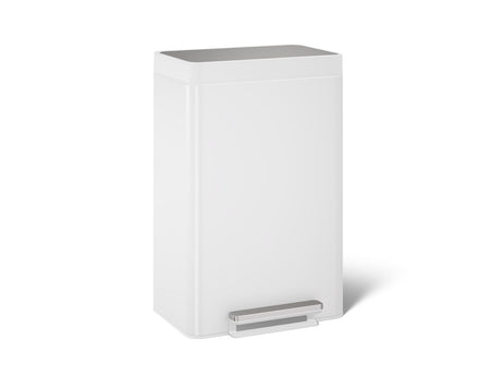 Dual-compartment step trash can