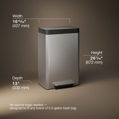 Dual-compartment step trash can