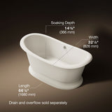 Artifacts™ 66-1/8" x 32-1/2" freestanding bath