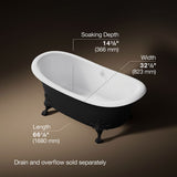 Artifacts™ 66-1/8" x 32-1/2" freestanding bath