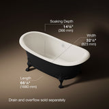 Artifacts™ 66-1/8" x 32-1/2" freestanding bath
